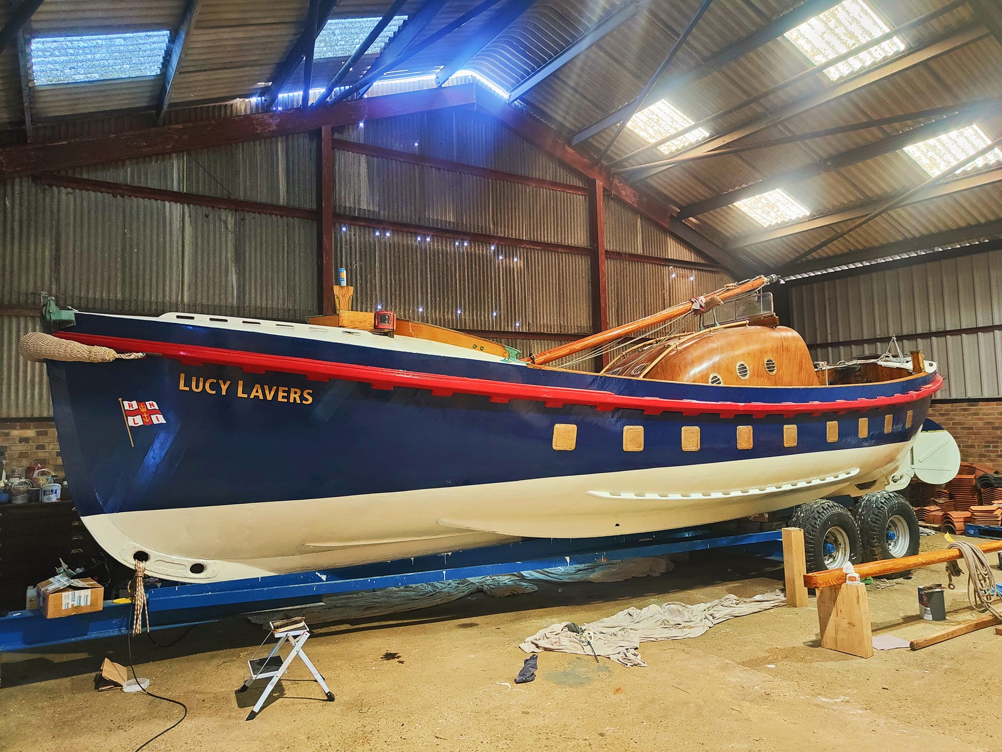 Lucy Lavers Boat after being painted