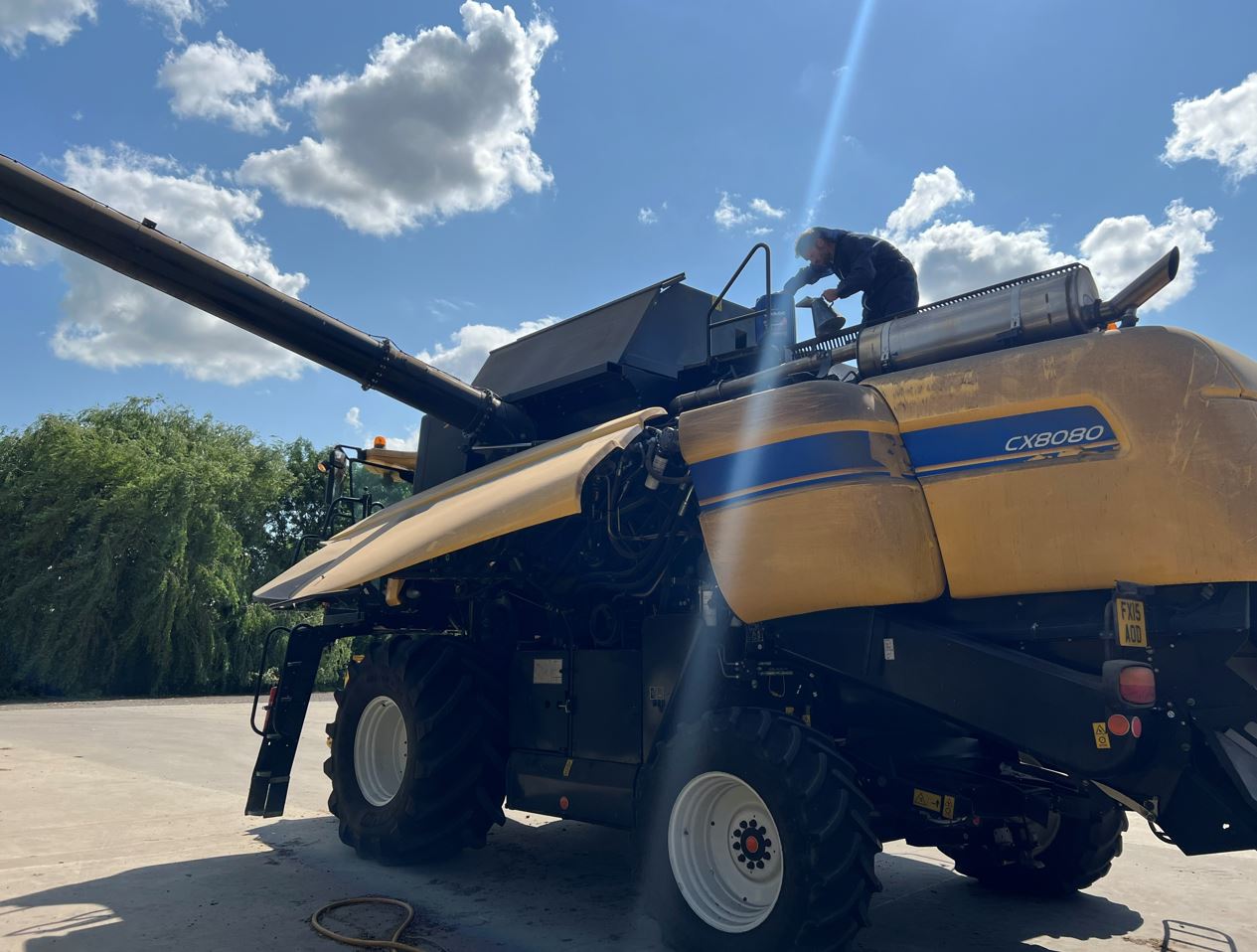 Servicing a combine for harvest