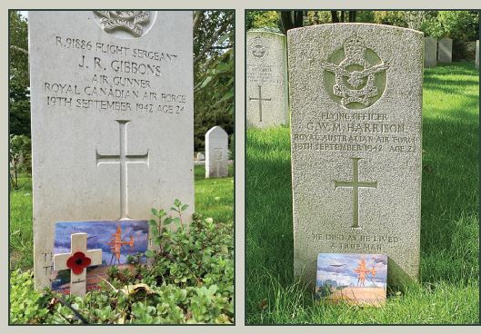 Gravestones of crew members of WW2 Lancaster crash
