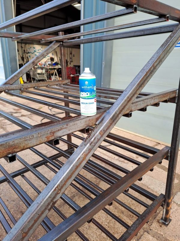 Prolan Medium Grade was used to protect this metal frame from rust