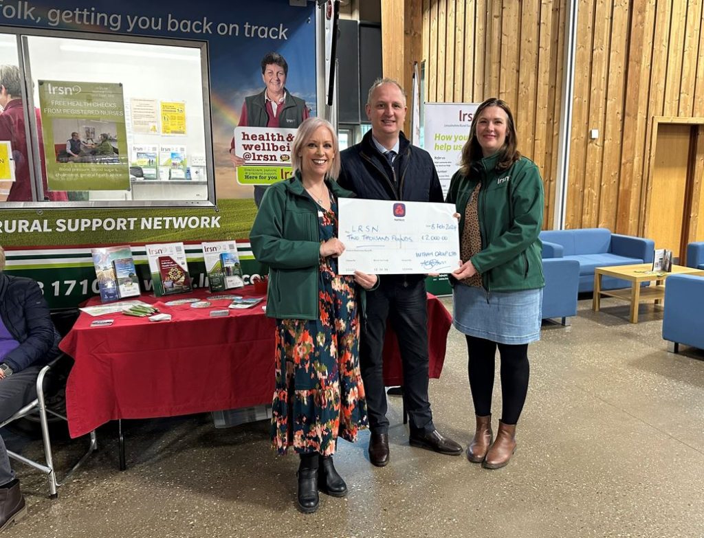 Witham MD Nigel Bottom with the Lincolnshire Rural Support Network charity at the Farmers Conference event at the Lincolnshire Showground.