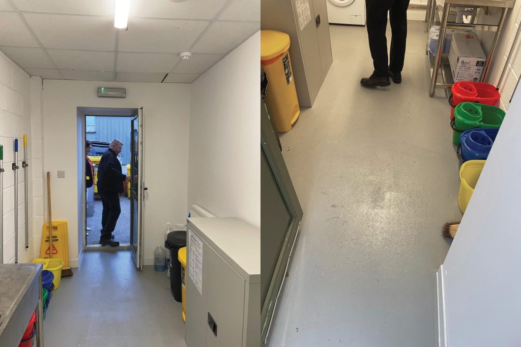 Lives Sluice Room floor painted