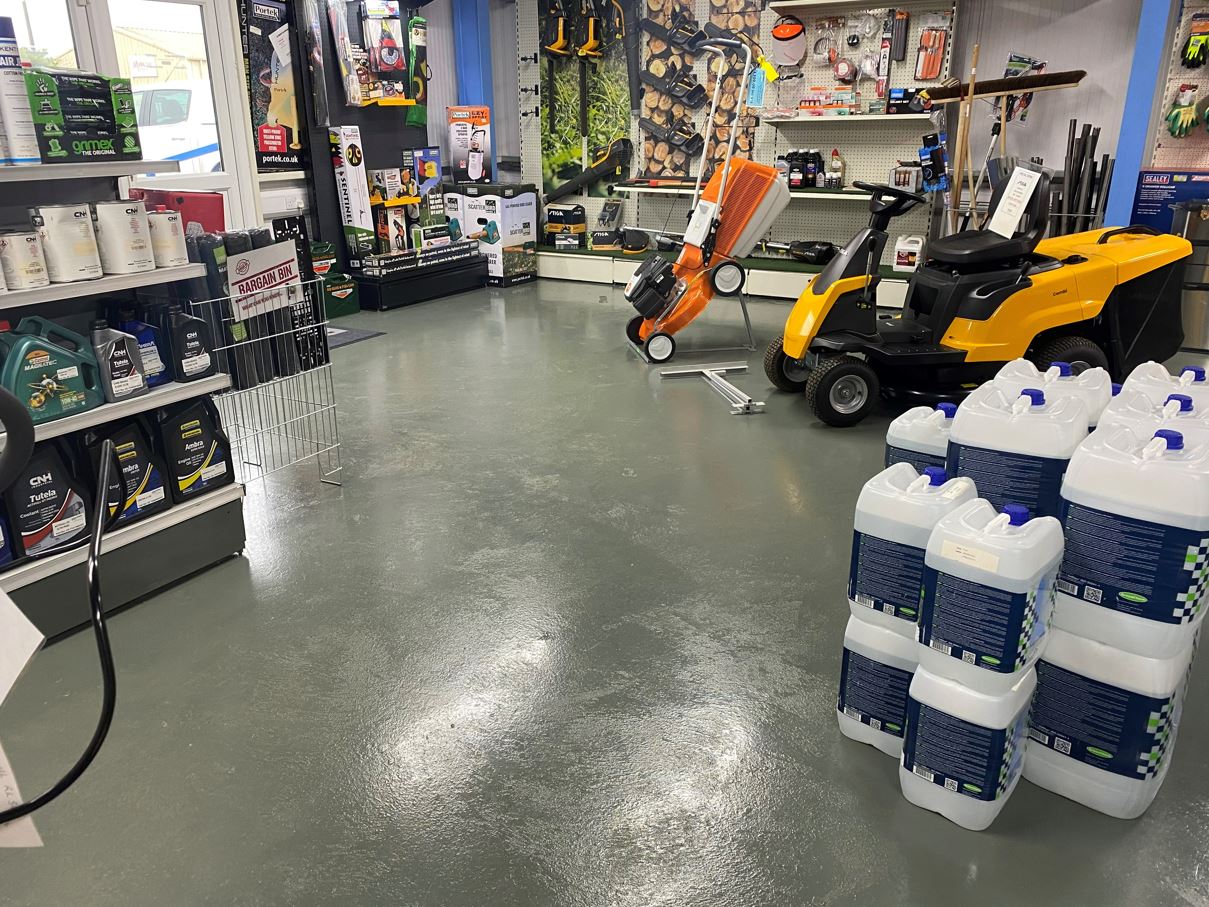 Lincs Motors Showroom floor paint
