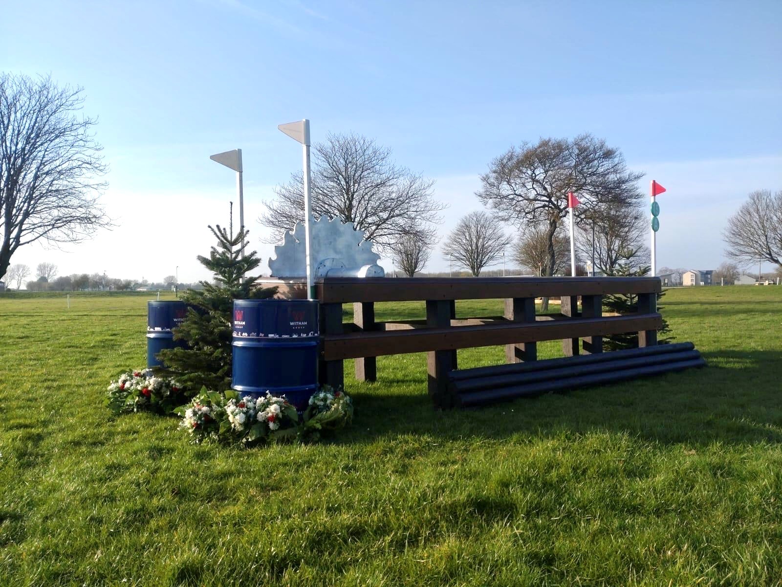 Lincs Horse Trials jump with witham oil drums