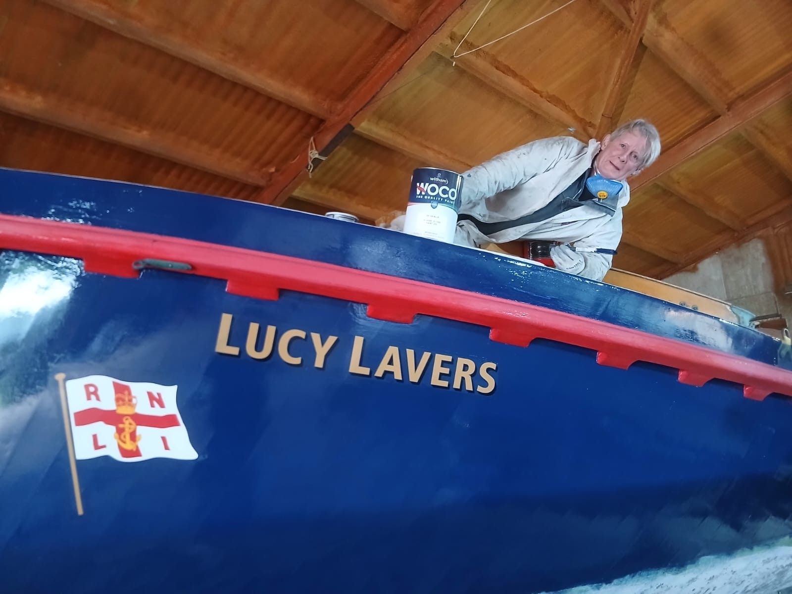 Lucy lavers being painted with Woco