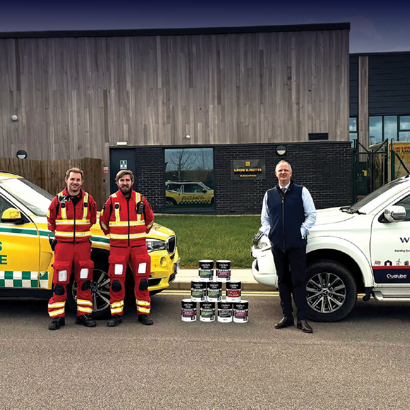 WITHAM GROUP DONATES PAINT TO SUPPORT LINCS & NOTTS AIR AMBULANCE HQ REFURBISHMENT